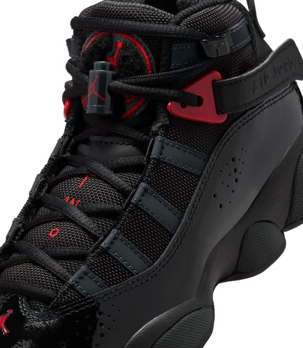 Air Jordan Big Kids 6 Rings - Black/Fire Red