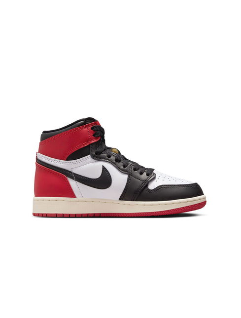 Air Jordan Big Kids 1 High OG - Black Toe Reimagined