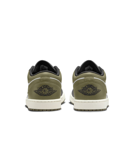 Air Jordan Mens 1 Low - Black/White-Medium Olive