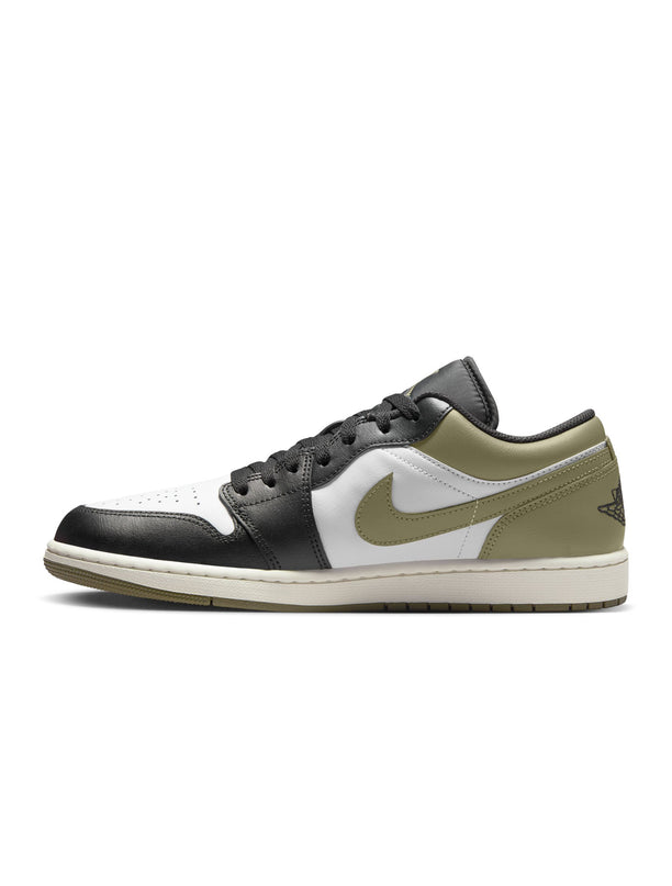 Air Jordan Mens 1 Low - Black/White-Medium Olive