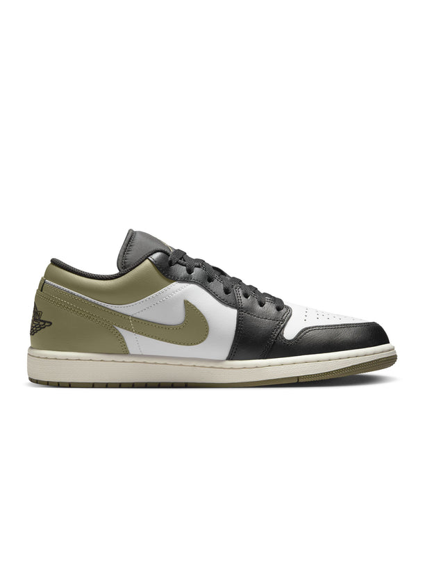 Air Jordan Mens 1 Low - Black/White-Medium Olive