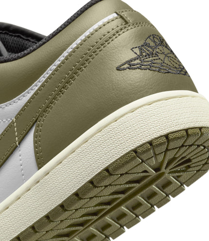 Air Jordan Mens 1 Low - Black/White-Medium Olive