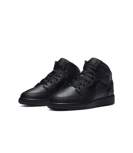 Air Jordan Big Kids 1 Mid - Triple Black