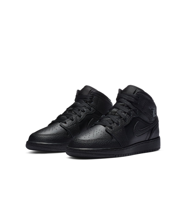 Air Jordan Big Kids 1 Mid - Triple Black