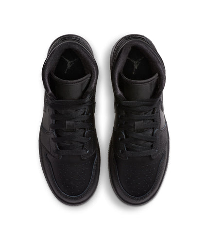 Air Jordan Big Kids 1 Mid - Triple Black