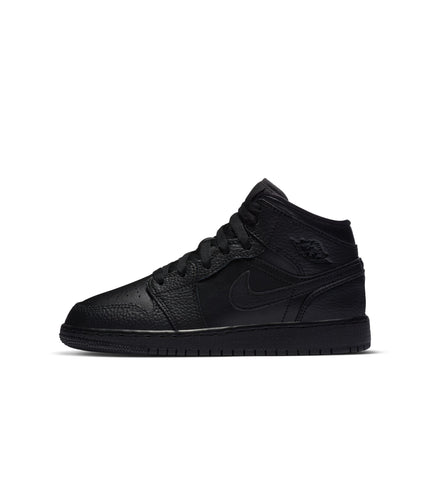 Air Jordan Big Kids 1 Mid - Triple Black