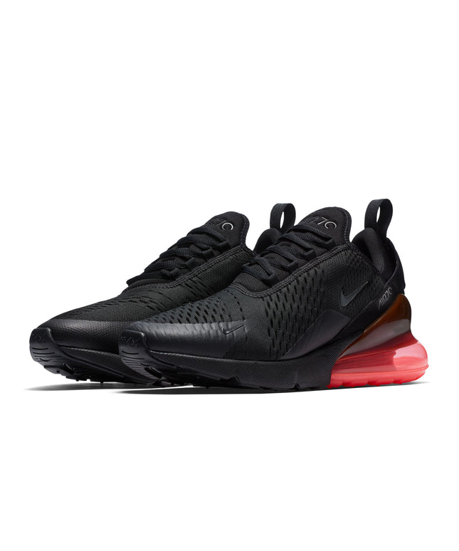 Nike Mens Air Max 270 Black/Black-Hot Punch