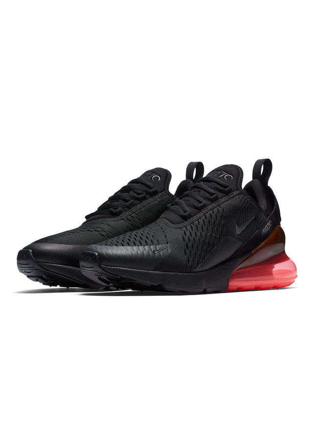 Nike Mens Air Max 270 Black/Black-Hot Punch