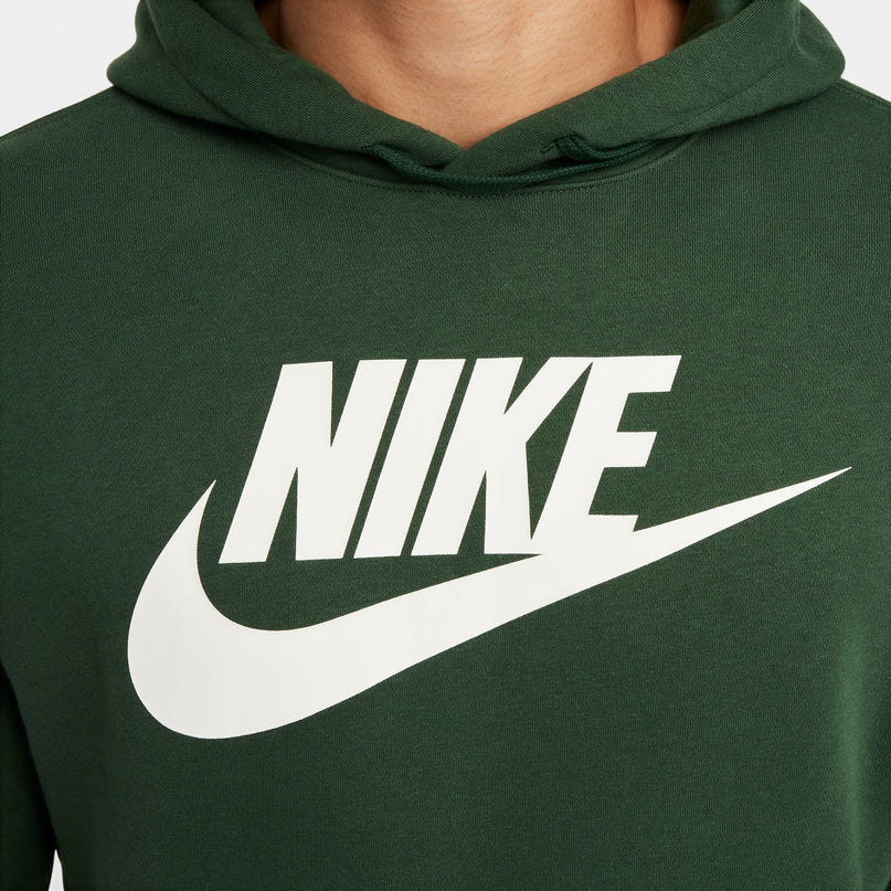 Nike Mens Sportswear Graphic Pullover Hoodie- Fir/White