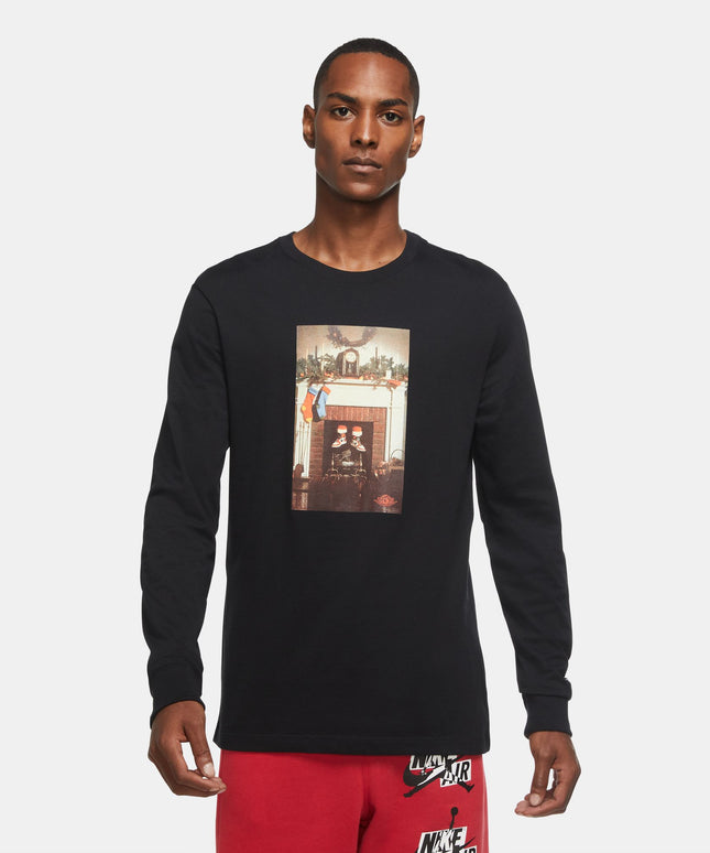 Air Jordan Mens Jumpman Chimney Long Sleeve Tee - Black