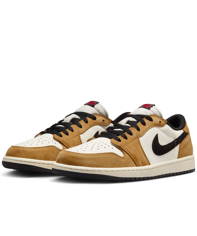 Air Jordan 1 Low OG Hombre Sail/Negro-Golden Harvest-Gym Rojo