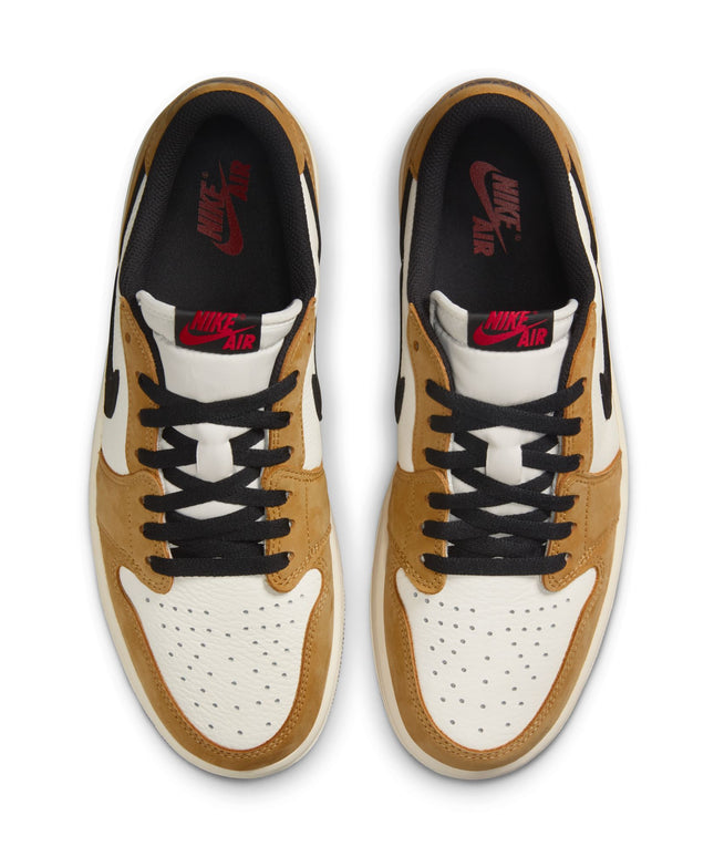 Air Jordan 1 Low OG Hombre Sail/Negro-Golden Harvest-Gym Rojo