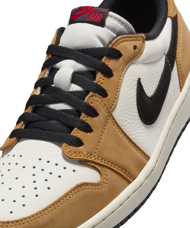 Air Jordan 1 Low OG Hombre Sail/Negro-Golden Harvest-Gym Rojo