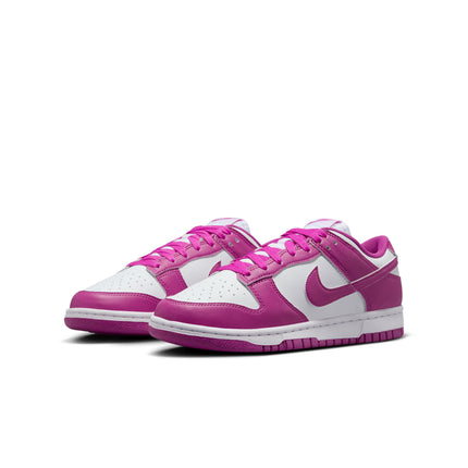 Nike Dunk Low para mujer - Blanco/Fucsia intenso