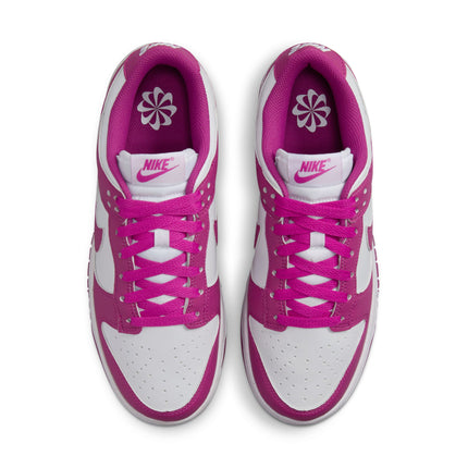 Nike Dunk Low para mujer - Blanco/Fucsia intenso