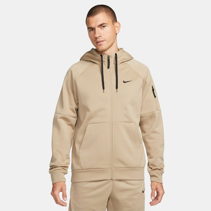 Nike Mens Therma Full Zip Fitness Top - Khaki - denim exchange