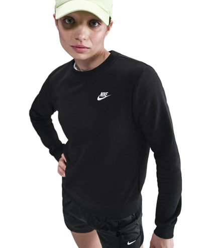 Nike Womens Club Fleece Crewneck - Black/White