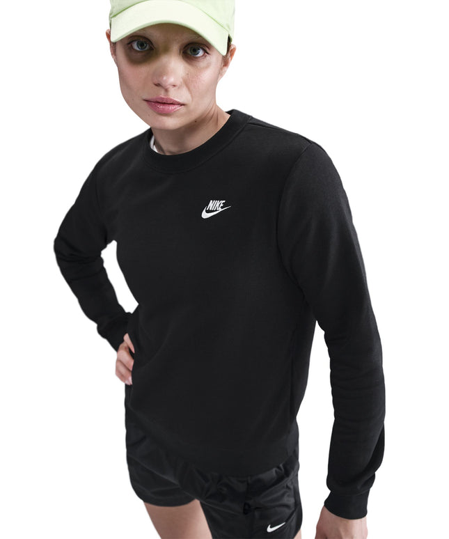 Nike Womens Club Fleece Crewneck - Black/White