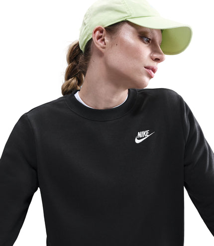 Nike Womens Club Fleece Crewneck - Black/White