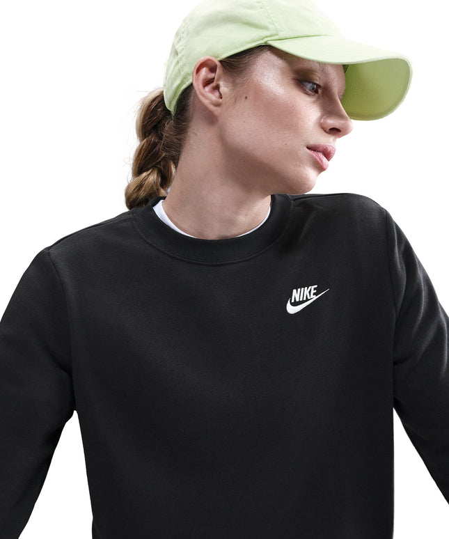 Nike Womens Club Fleece Crewneck - Black/White