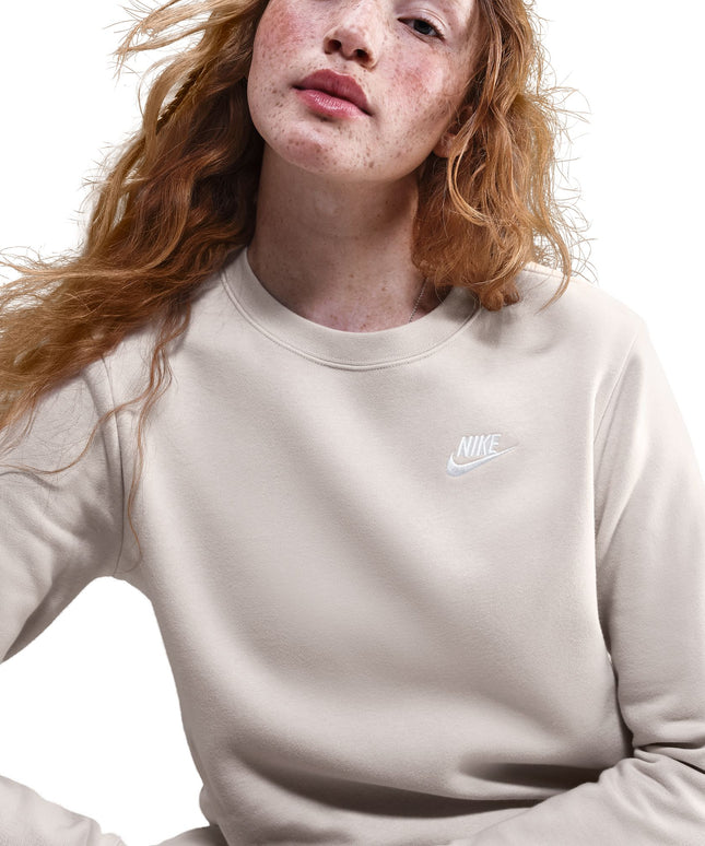 Nike Womens Sportswear Club Fleece Crewneck - Light Orewood Brown
