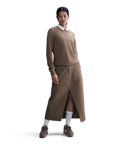 Nike Womens Sportswear Club Fleece Crewneck - Mink Brown