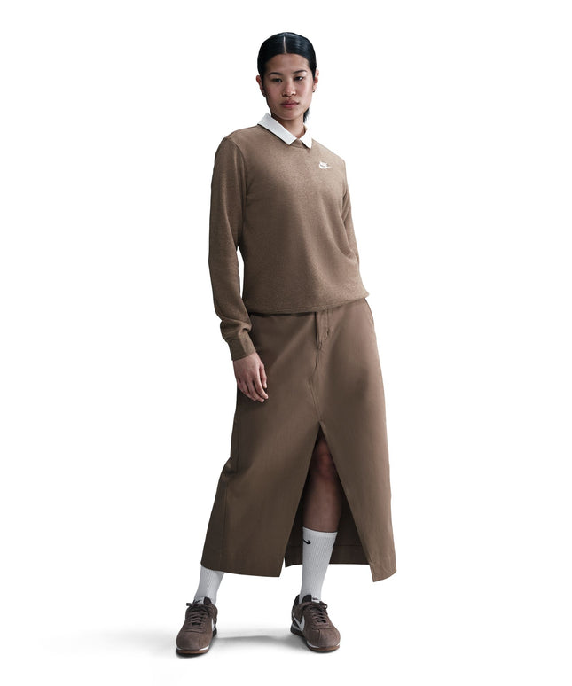 Nike Womens Sportswear Club Fleece Crewneck - Mink Brown