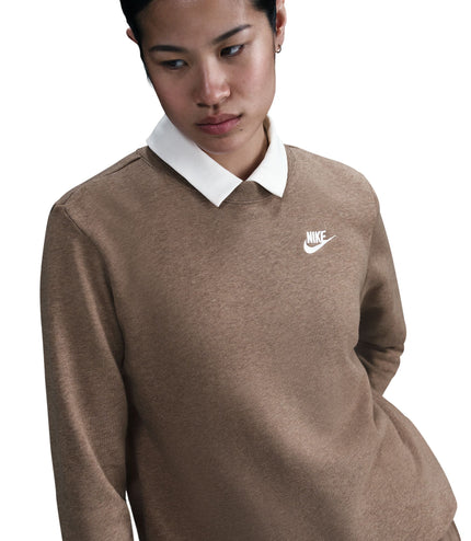Nike Womens Sportswear Club Fleece Crewneck - Mink Brown