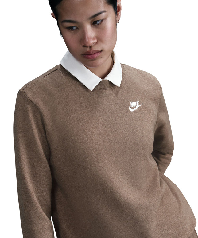 Nike Womens Sportswear Club Fleece Crewneck - Mink Brown