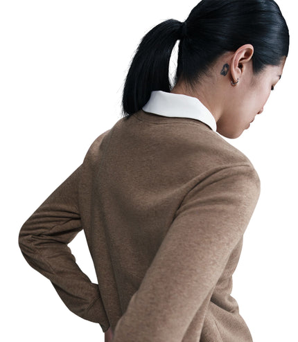 Nike Womens Sportswear Club Fleece Crewneck - Mink Brown