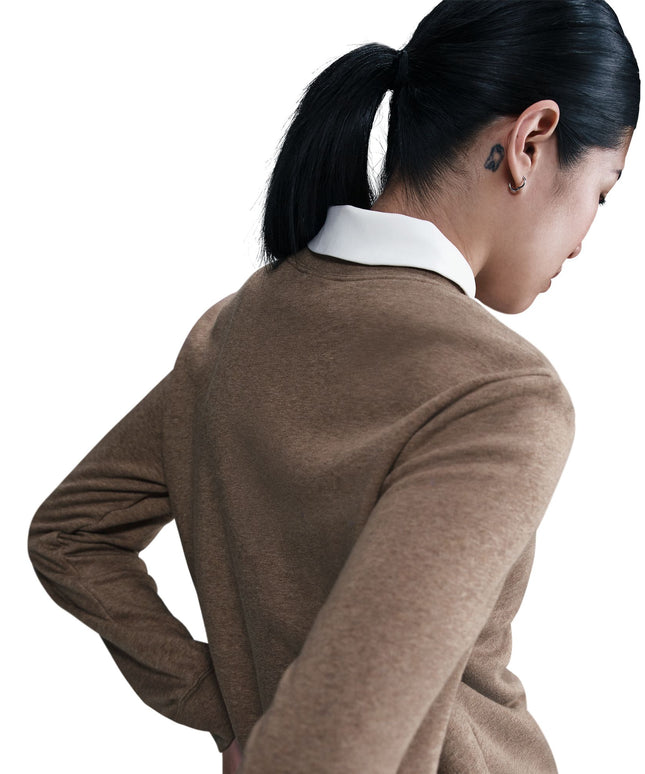 Nike Womens Sportswear Club Fleece Crewneck - Mink Brown