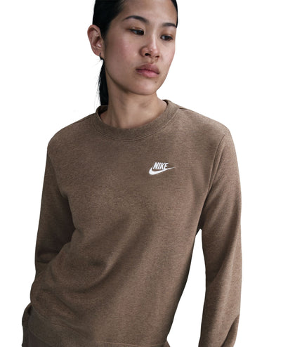 Nike Womens Sportswear Club Fleece Crewneck - Mink Brown