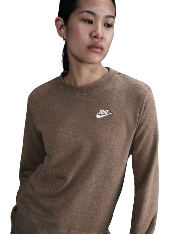 Nike Womens Sportswear Club Fleece Crewneck - Mink Brown