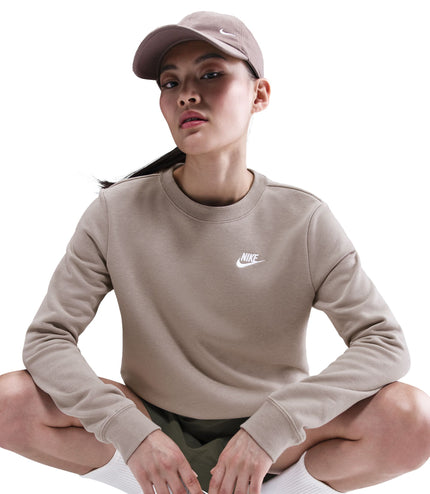Nike Womens Sportswear Club Fleece Crewneck - Malt
