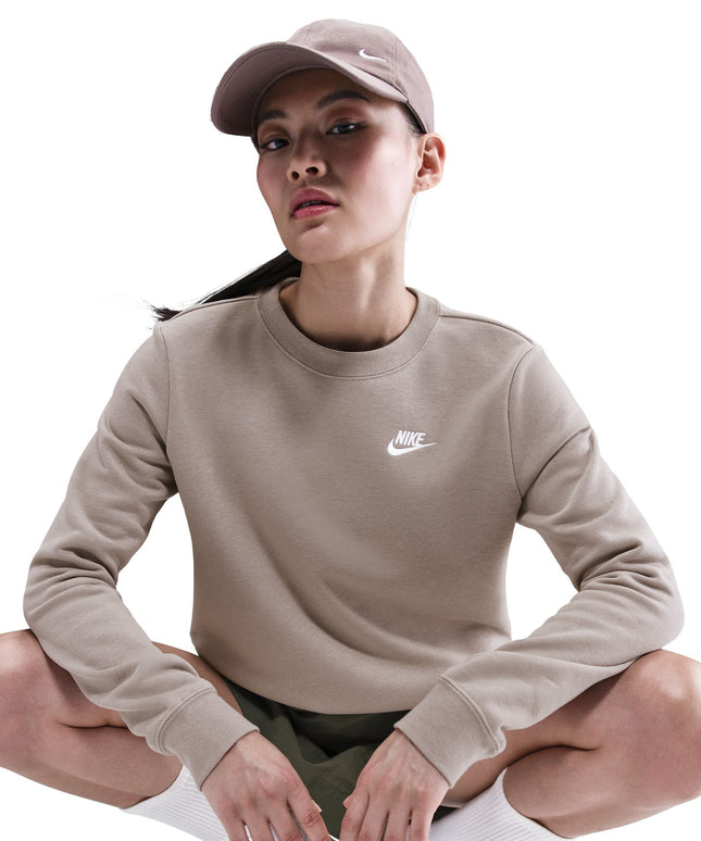 Nike Womens Sportswear Club Fleece Crewneck - Malt