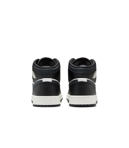 Air Jordan Big Kids 1 Mid - Black Off Noir