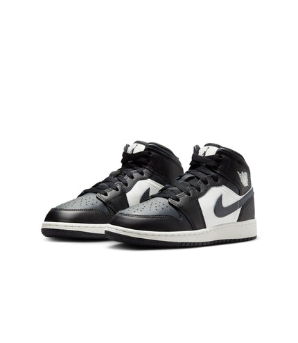 Air Jordan Big Kids 1 Mid - Black Off Noir