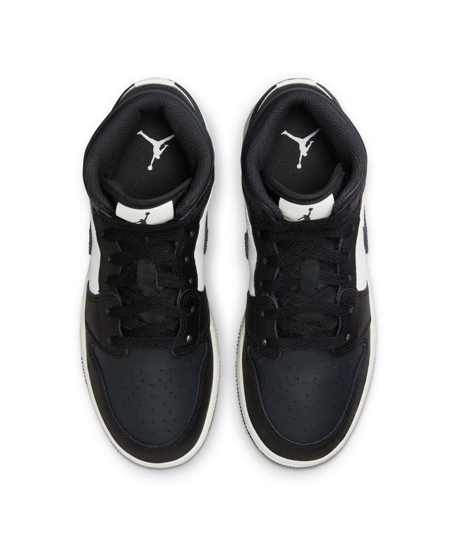 Air Jordan Big Kids 1 Mid - Black Off Noir