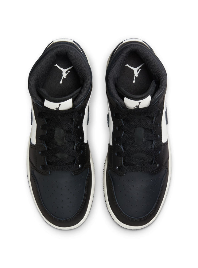 Air Jordan Big Kids 1 Mid - Black Off Noir
