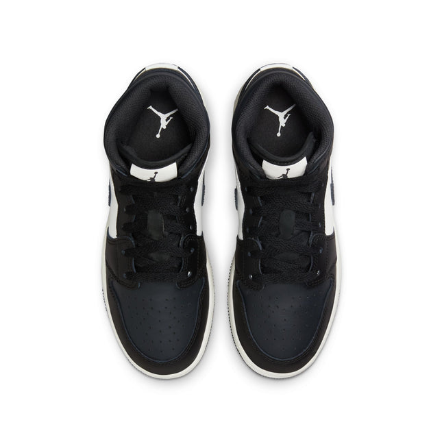 Air Jordan Big Kids 1 Mid - Black Off Noir