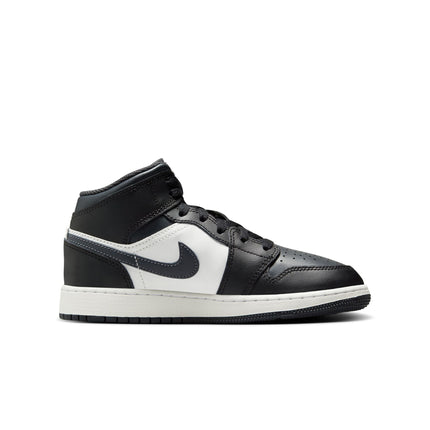 Air Jordan Big Kids 1 Mid - Black Off Noir