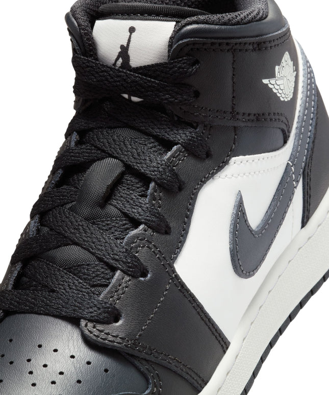 Air Jordan Big Kids 1 Mid - Black Off Noir