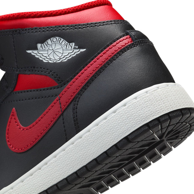 Air Jordan Big Kids 1 Mid - Black/Varsity Red