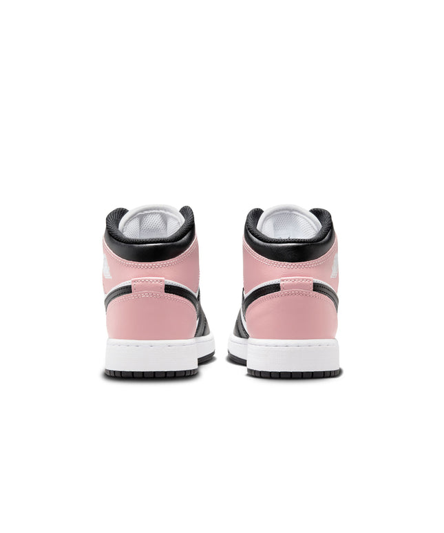 Air Jordan Big Kids 1 Mid - White/Rust Pink