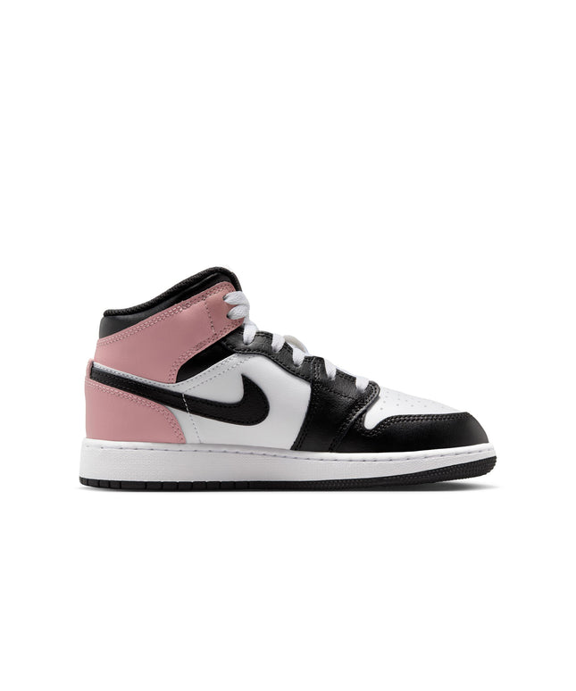 Air Jordan Big Kids 1 Mid - White/Rust Pink