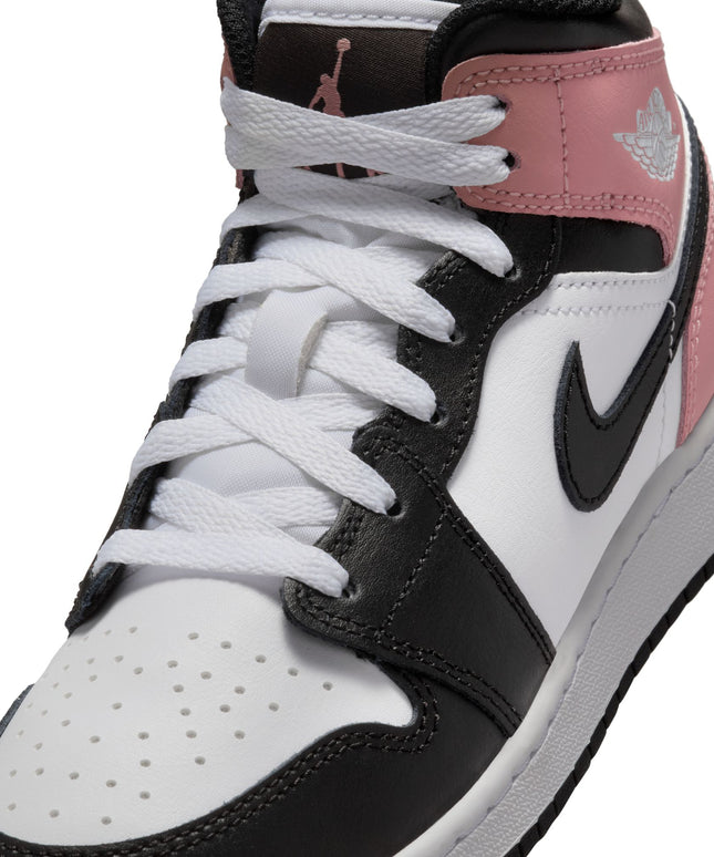 Air Jordan Big Kids 1 Mid - White/Rust Pink