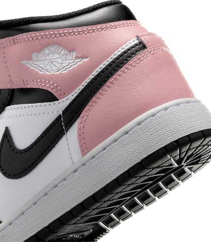 Air Jordan (GS) 1 Mid Blanco/Negro-Rosa Óxido