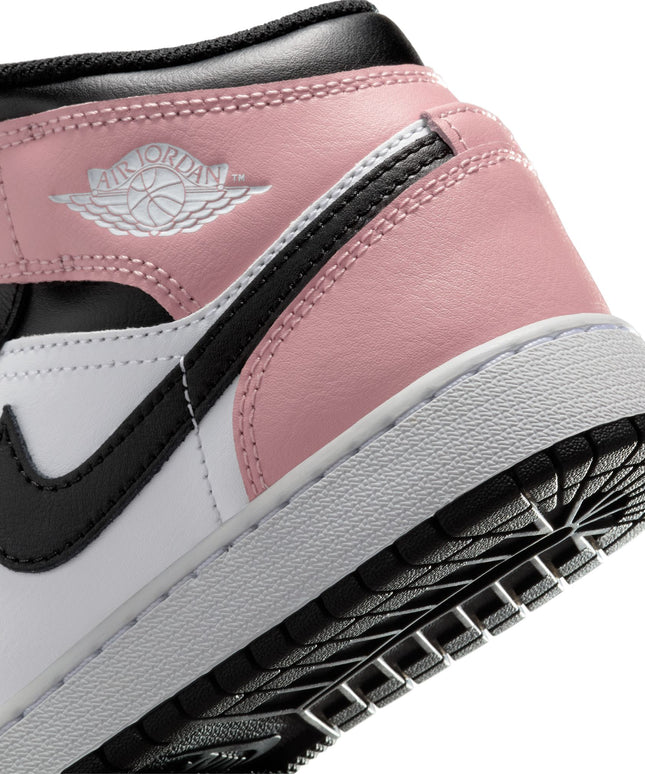 Air Jordan Big Kids 1 Mid - White/Rust Pink
