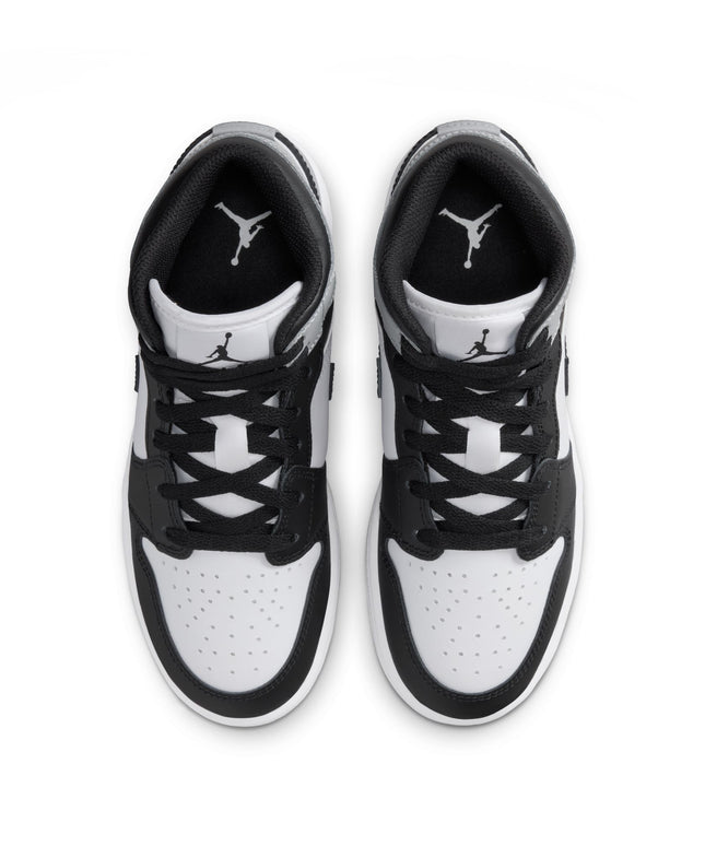 Air Jordan Big Kids 1 Mid - White/Smoke Grey