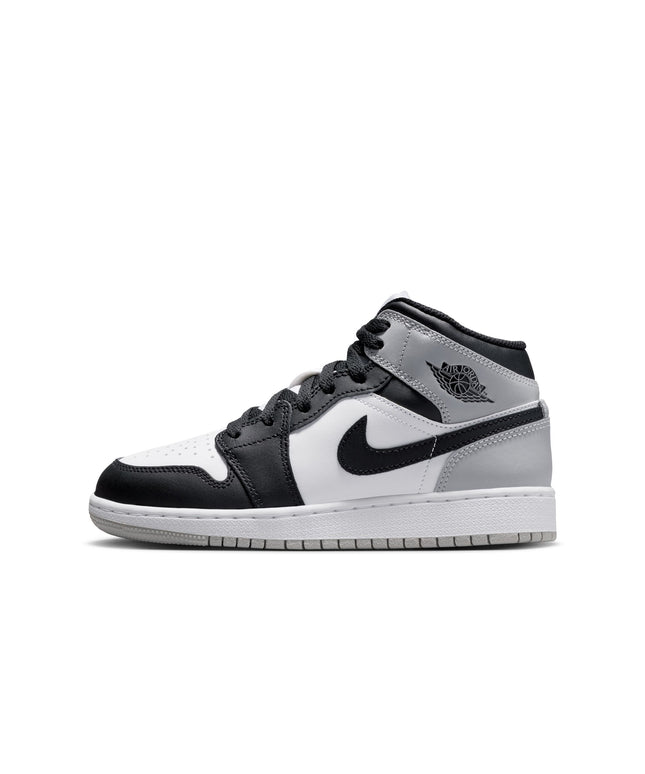 Air Jordan Big Kids 1 Mid - White/Smoke Grey
